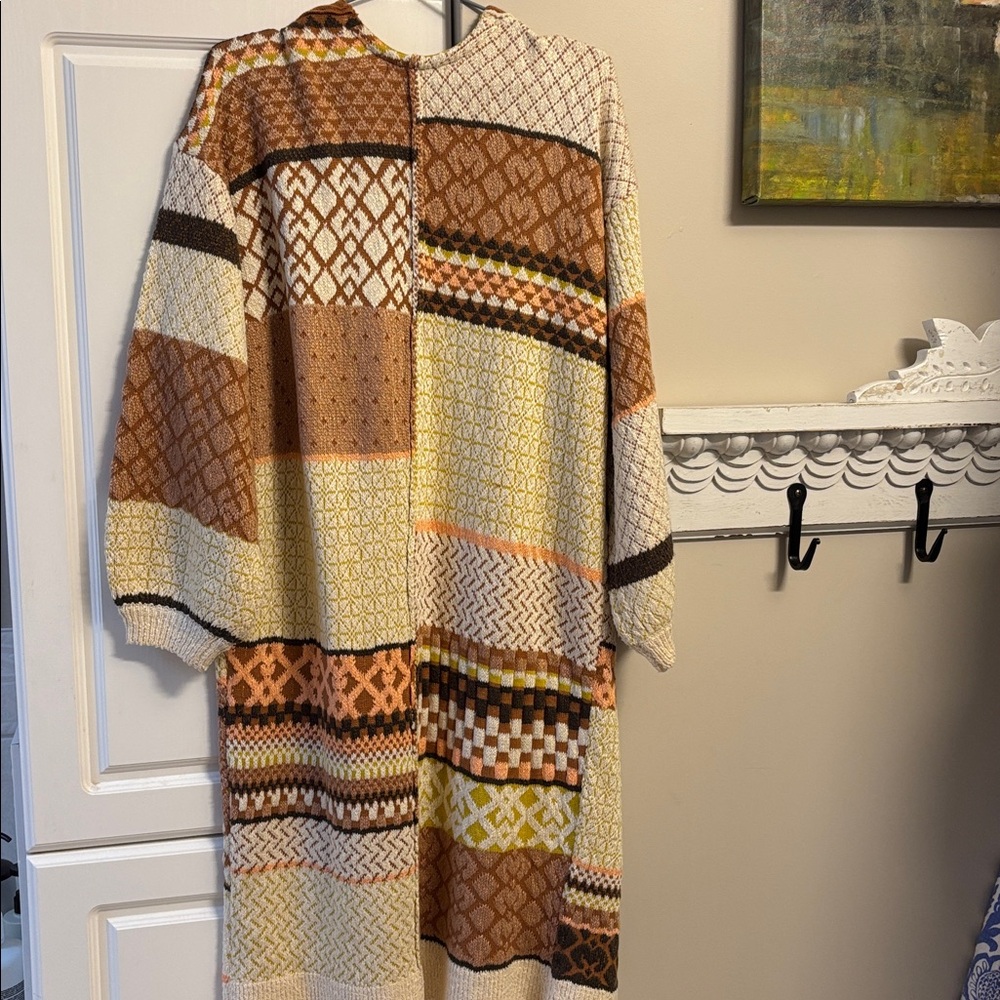 Dex cotton blend open long cardigan S - Picture 6 of 10